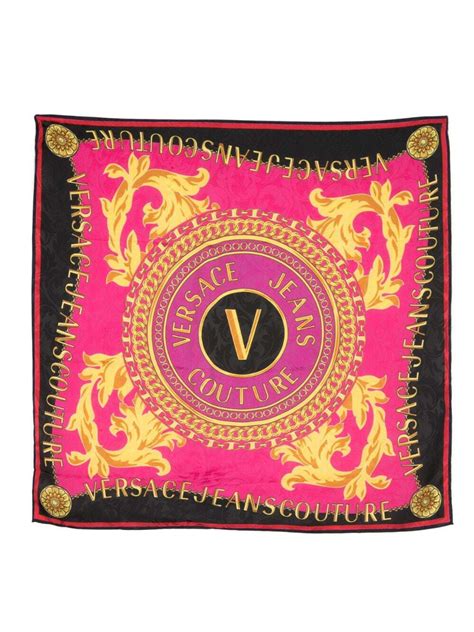 versace pink silk scard|Versace silk scarf.